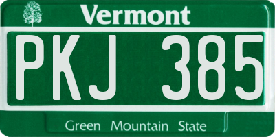 VT license plate PKJ385