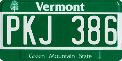 VT license plate PKJ386