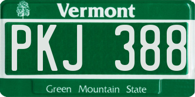 VT license plate PKJ388