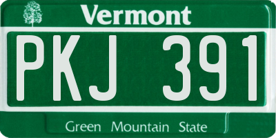 VT license plate PKJ391