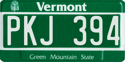 VT license plate PKJ394