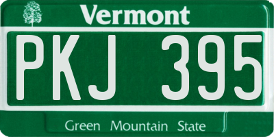 VT license plate PKJ395