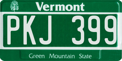 VT license plate PKJ399