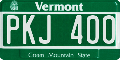 VT license plate PKJ400