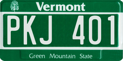 VT license plate PKJ401