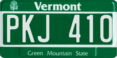 VT license plate PKJ410