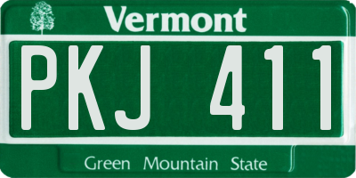 VT license plate PKJ411