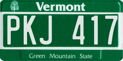 VT license plate PKJ417