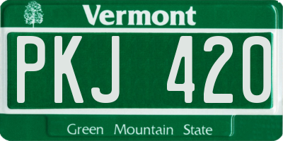 VT license plate PKJ420
