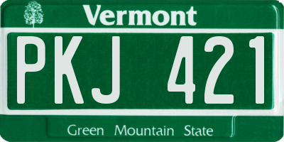 VT license plate PKJ421