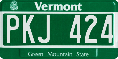 VT license plate PKJ424