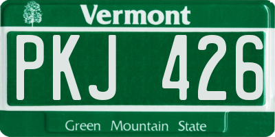 VT license plate PKJ426