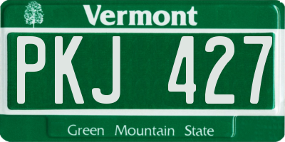 VT license plate PKJ427