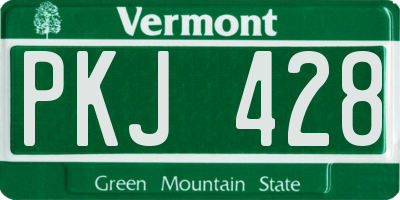 VT license plate PKJ428