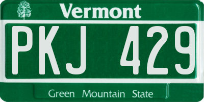 VT license plate PKJ429