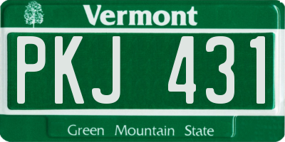 VT license plate PKJ431