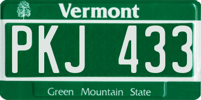 VT license plate PKJ433