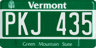 VT license plate PKJ435
