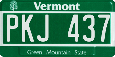 VT license plate PKJ437