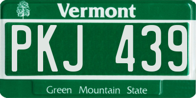 VT license plate PKJ439