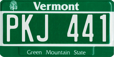 VT license plate PKJ441