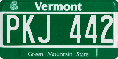 VT license plate PKJ442