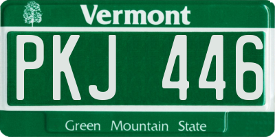 VT license plate PKJ446