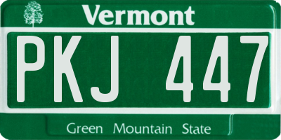 VT license plate PKJ447