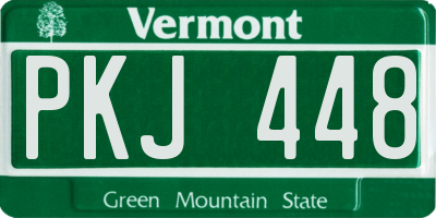VT license plate PKJ448