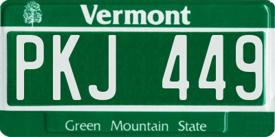 VT license plate PKJ449