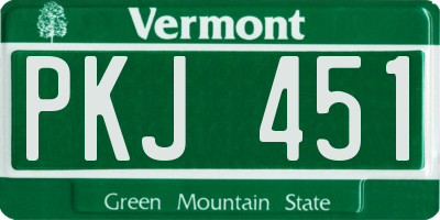 VT license plate PKJ451