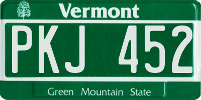VT license plate PKJ452