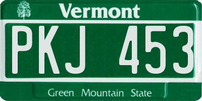 VT license plate PKJ453