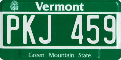 VT license plate PKJ459