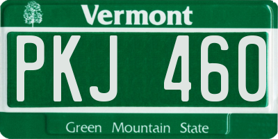 VT license plate PKJ460