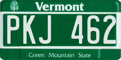 VT license plate PKJ462