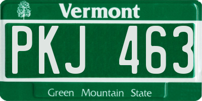 VT license plate PKJ463