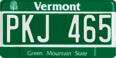 VT license plate PKJ465