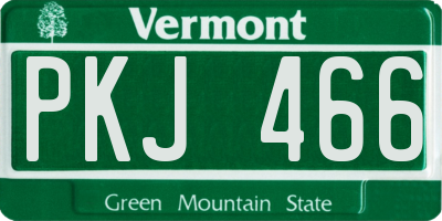 VT license plate PKJ466