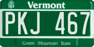 VT license plate PKJ467
