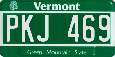 VT license plate PKJ469