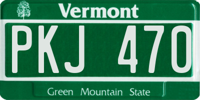 VT license plate PKJ470