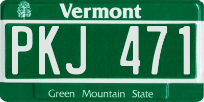 VT license plate PKJ471