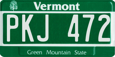 VT license plate PKJ472