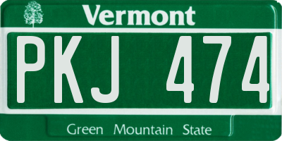 VT license plate PKJ474