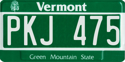 VT license plate PKJ475