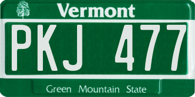 VT license plate PKJ477