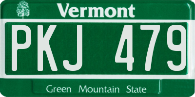 VT license plate PKJ479
