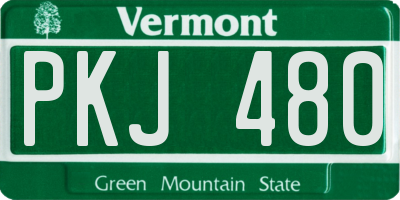 VT license plate PKJ480