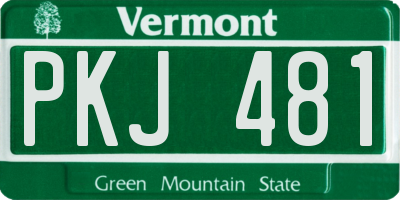 VT license plate PKJ481